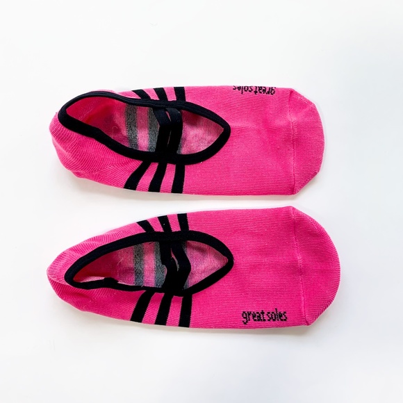 Great Soles Ballet Non Slip Grip Socks for Barre Pilates Yoga Pink Black - Picture 7 of 9
